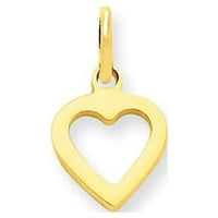 14k žuto zlatni šarm srca -. Gram - Mjere 8,8x