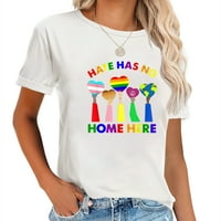 LGBT - mržnja nema dom ovdje stilski majica kratkih rukava za moderne žene