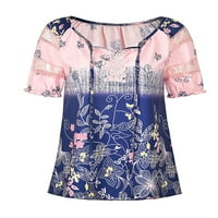 Ljeto Ljeto suho fit plaža tunika TUNIC TEE labava bluza s kratkim rukavima boemske cvjetne majice od