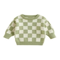 Qinghua novorođenčad dječja dječaka Dječak jesen džemper dugi rukavac checkerboard za ispis pletiva