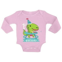 Newkward Styles Dinosaur jedan 1. rođendan Baby Bodysuit dugi rukav za bebe s tušem Pokloni T Re rođendan