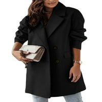 Bomotoo Ženska jakna sa dvostrukim grudima Otvoreni prednji kaput odmori elegantan kaput izrez vrata