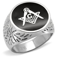 Luxe nakit dizajnira muški masonski prsten od nehrđajućeg čelika sa čistim kristalom - veličina