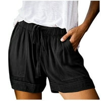 Splice udobne struke hlače šorc labave elastične džepove ženske ležerne hlače za crtanje