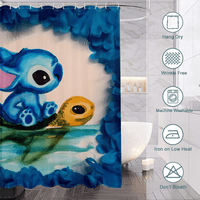 Slatka lilo Stitch crtani tuš za tuširanje, vodootporna tkanina, 35x lilo & ubod kupaonica za zavjese