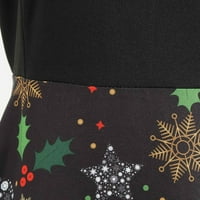 Odeerbi Christmas Retro haljine za žene Modni Bowknot Line Flare Vintage haljina Prom Swing Dugi rukav