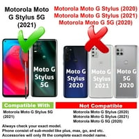 Vibecover tanak futrola kompatibilna za Motorola moto g Stylus 5G, ukupna stražara FLE TPU poklopac,