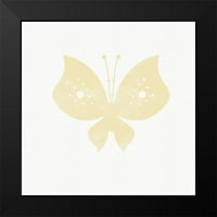 Woods, Linda crna modernog uokvirenog muzeja Art Print pod nazivom - Žuti leptir