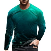 Lilgiuy Men Casual Okrugli vrat Kratki rukav Pulover linija 3D ispisana bluza za majicu za rođendanski