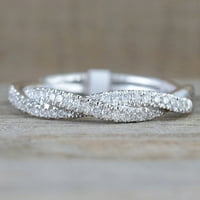 Rhinestone prsten za moju kćer rhinestone prsten twist twist prsten oblika prstenaste prsten podesiv srebrni namotaj namotavajući prsten jednostavan prsten za nju