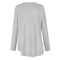 Aaiyomet Henley s majice za muškarce Ženska boja blok dugih rukava Crewneck pulover vrhovi modne lagane