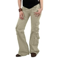 Strungten Womens Baggy Cargo Hlače Vintage Traperice sa džepovima Široke pantalone za noge Labavi kombinezoni