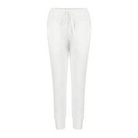 Iopqo ženske hlače jogeri za žene pantalone poliesterske boje dnevne ženske hlače za žene bijeli xl