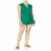 Klein ženski zeleni dres, patentni patentni patentni patelni čaplja V vrat široki noga za regrut 10