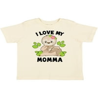Inktastična slatka lepota Volim moju mamu sa zelenim lišćem poklon dječaka malih majica ili majica mališana