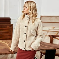 Zimski džemperi za žene Vintage jakna zima plus veličine kaput čvrsta boja Shaggy kaput kratka jakna