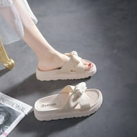 Lydiaunistar ženske ljetne flip-flop sandale platforme Bow cipele bež 5.5