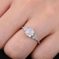 Cara Lady ženski prsten mjesec kamena kamena obložena prstenastog nakita za nakit Osobnost poklon srebrna