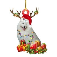 Božićni ukras za pse Drveni XMA Drvo viseći znak Privjesak na privjesku I7K5