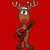 Smiješno cool božićne jelene svira gitaru muške crvene grafički grafički tee - dizajn od strane ljudi