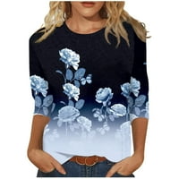 Ženski bluzes rukav posad vrat modna košulja cvjetni tiskani pulover vrhovi običnih fit tees vrhovi