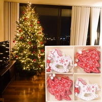Binpure Christmas Drvo drveni privjesak set, DECOR DEKORALNOG SNOWFLAKE ELK