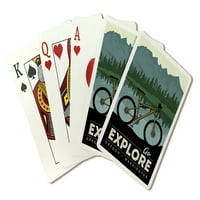 Oregon i Washington, Idi Explore, bicikl, preša sa fenjerom, premium igrajući karte, paluba za karticu sa jokerima, USA