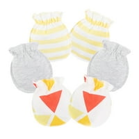 Par za bebe rukavice protiv ogrebotine za zaštitu za ruke zaštite mekano novorođenčad svjetlo žuto
