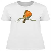 Narandža Robin ptica gleda majicu - majica -image by shutterstock, ženska XX-velika