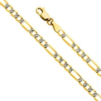 Jewels 14k Žuto zlato Figaro Fancy White Fain ogrlice sa jastog kandža