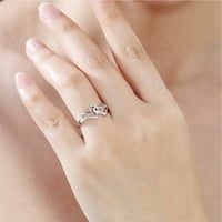 Anksiozni nakit za angažovanje tinejdžera Dvostruko srce Žensko vjenčani prsten Ženski nakit prsten