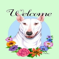 Bull Terrier White - Best of Pasch Dobrodošli Cvjetovi za Cvijeće Zastave