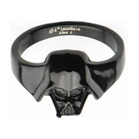 SWDV3DFR01W- PVD 3D Darth Vader Petite prsten od nehrđajućeg čelika - crna - u