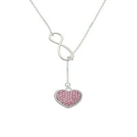 Delight nakit Silvertone velika zaobljena svijetlo ružičasta oktant kristalno srce srebrni ton elegantna