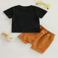 Ljetne odjeće Toddler Baby Boys Pismo Ispisano kratkim rukavima The Majice i kratke hlače Odjeća Set 0- mjeseci