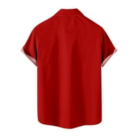 FESFESFES TSHIRT za muškarce Casual Button Henleyji košulja Božićno ispis Ispirt Shortdown Short rukava
