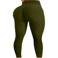 Sanviglor Women Bots Bubble gamaši visokog struka joga hlače udobne ježene sportske pantalone zelena 2xl