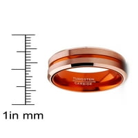 TULBSTEN Carbide prsten za vjenčani pojas Rose Goldtone Narančasta Unutrašnjost Comfort-Fit Unisex