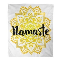 Bacanje pokrivača toplo ugodno print flanel mandala slova Namaste rela harmonija ravnoteža na okruglom