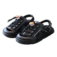 Rotosw Kids Ljetne sandale Ankete cipele s ravnim sportom Sandal protiv klizanja na plaži Crna crna
