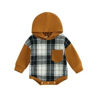 Baby Boy Jesen Zimska odjeća dugi rukav pulover Blok u boji ROMPER dukseri odjeća za tuširanje