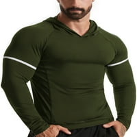Muškarci Kompresionirajte majice Solidna boja Zimska mjenjač Trčanje majica s kapuljačom Baselajer muške