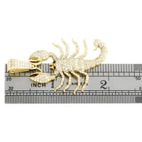 10k žuto zlato okruglo Diamond Scorpion izjava Privjesak 1.95 Šarm 1. CT