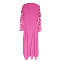 Wendunide Summer Haljine za žene Žene Haljine Kaftan Arap Jilbab Abaya Čipka Šivanje Maxi haljina ružičasta
