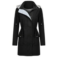 Tking modne žene Čvrsta kišna jakna na otvorenom plus veličine vodootporni kaputi s kapuljačom - L