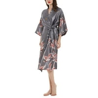 Dxhmoneyh Ženske satenske haljine mladenke djeveruše kimono kupatilo rukave cvjetni čipka u top za spavanje