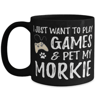 Morkie Dog Lover Gamer čaj za čaj Funny Dog Mom Poklon Idea