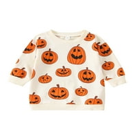 Dječja dječja dječaka Dječak Djevojka odjeća Halloween Outfit bundeve Print dugih rukava Crewneck Duksev