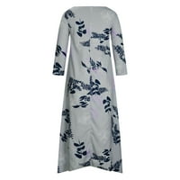 Haljine u inleife za žene Modni ležerni ženski casual dugi rukav V-izrez cvjetni ispisani neregularne