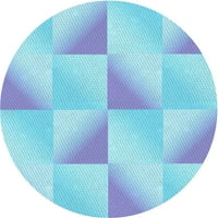 Ahgly Company u zatvorenom okruglom uzorkovnim kristalnim prostirkama plave površine, 7 'runda